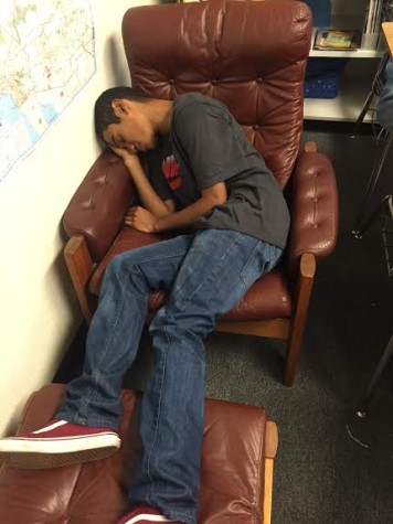 William Quevedo sleeps through class(Jordan Summers/Lion Tales)