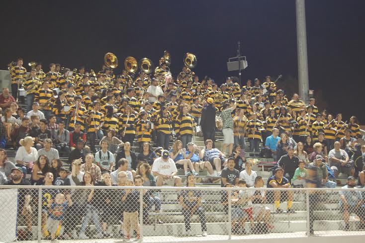 The Pep Band performs a song during the Sept. 12 football game.