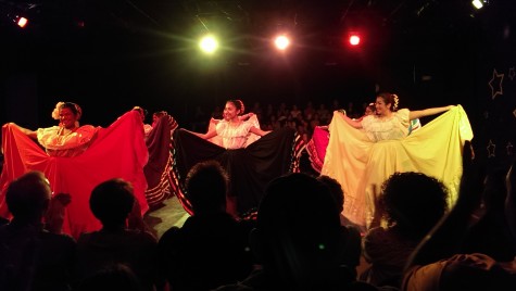Lincoln's Intermediate Folklórico dancers perform "El Tapatío" in front of a full house on Saturday, October 11.
