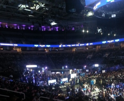 Crowd at Intel Extreme Masters at Sunday. Lots of people wanted to cheer for their favorite teams.