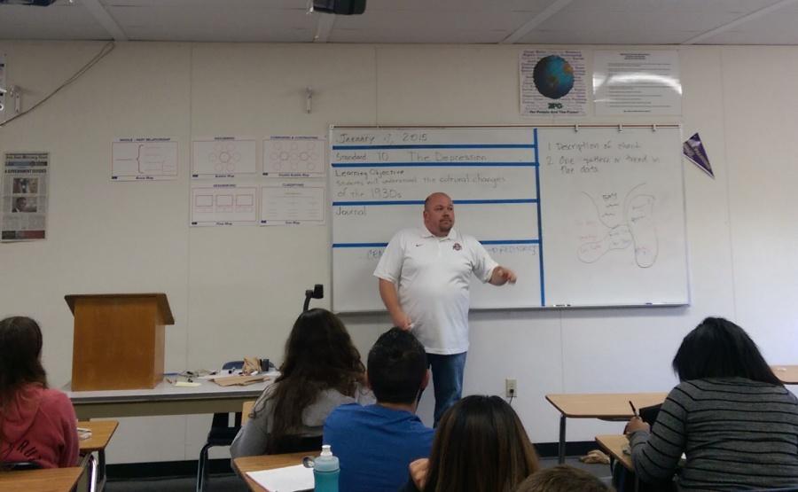 Mr. Hewitson instructs the 5th period AP Government class on Jan. 12.