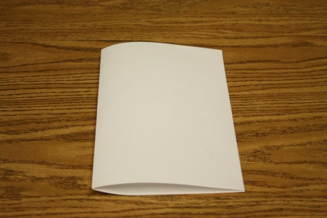 Step 2: Fold the paper in half. 