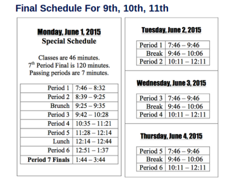 Lincoln's Final schedule next week 