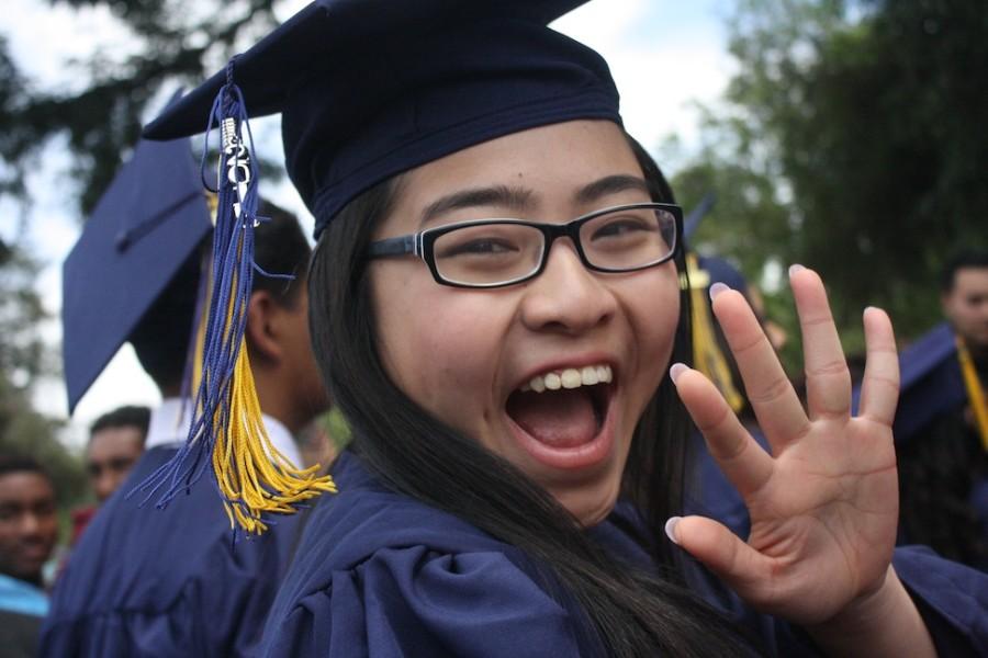 Linh Tran was very happy to graduate.