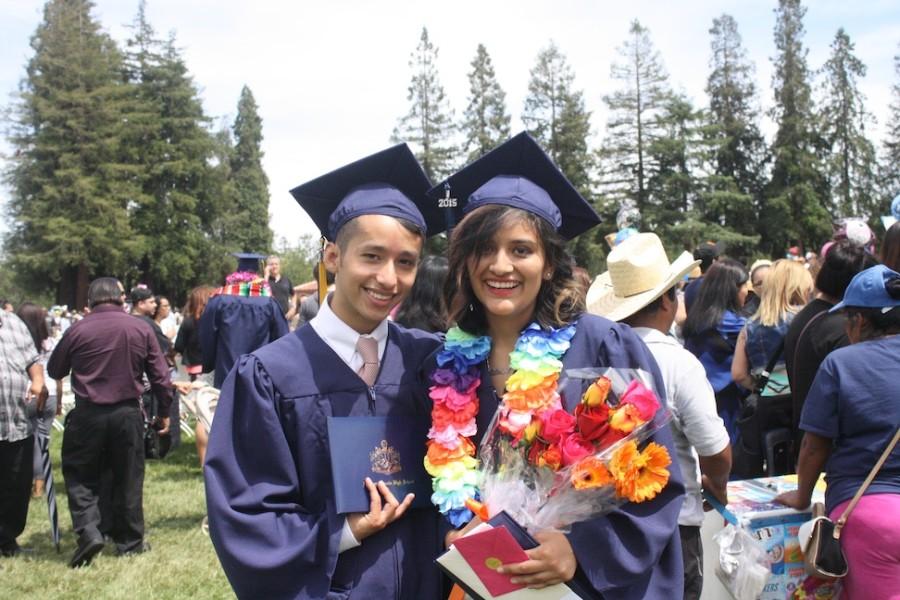 Anthony Gonzalez and Citlalin Galvan pose for a picture. 