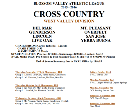 Cross Country 2015 Schedule (http://www.bval.org/schedules/fall/west_valley/XC_WV%202015.pdf)