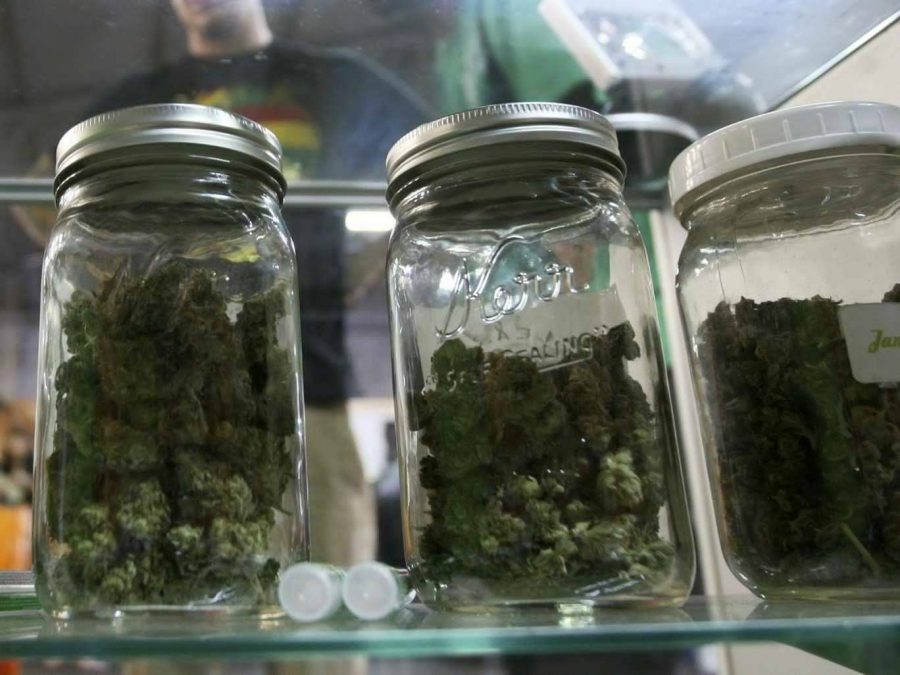 Jars of marijuana at a medical marijuana farmers market in Los Angeles, California REUTERS/David McNew/File Photo