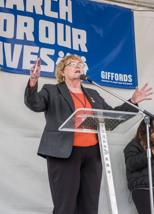 Senator Zoe Lofgren speaks to the crowd. March for Our Lives, San Jose 2018. All photos taken by Mark Shepard. 