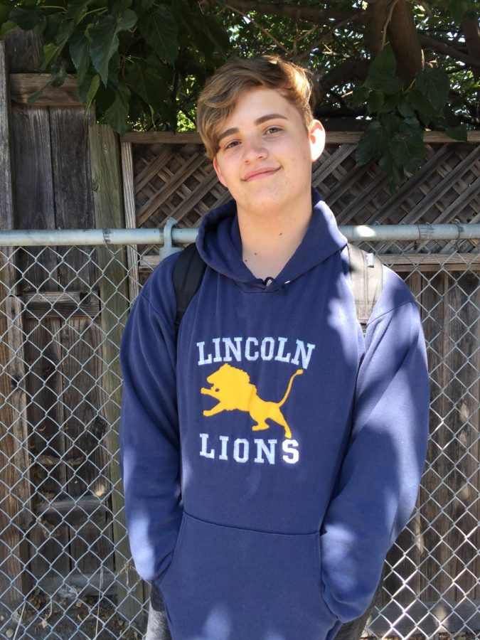 Jack Harris smiles during Lion Pride Day Friday, August 31st 2018. (Isabel Mercado / Lincoln Lion Tales)