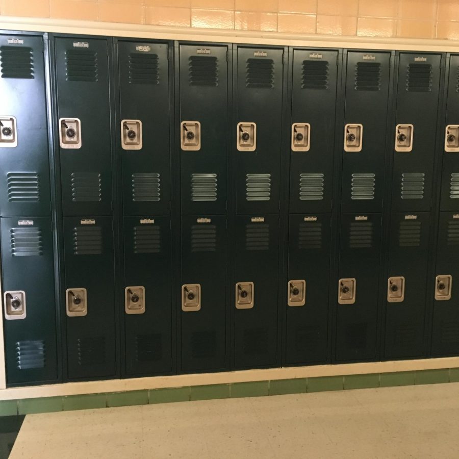 9/14/18 - Main Building student lockers. After several weeks of not having access to these lockers, students were finally able to get combinations for them.