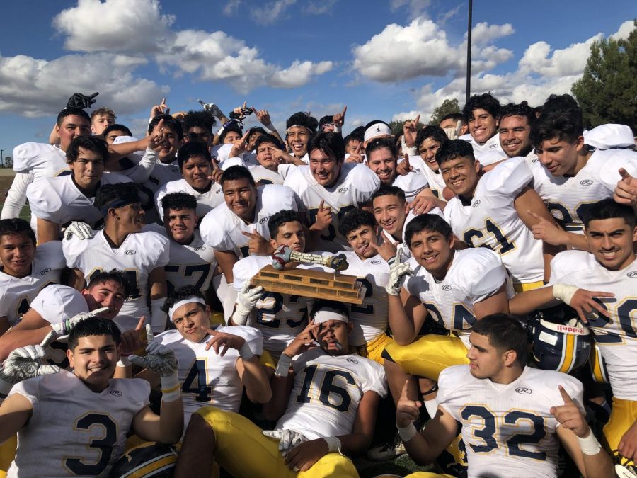 Lions pose with the bone after the 76th annual Big Bone.Bone stays home! Final score: 51-6. The game was on the November 22, 2018. The game was played at Independence High School in San Jose, CA.