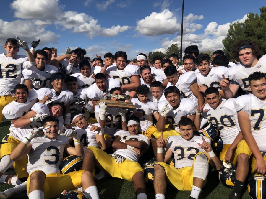 Lions pose with the bone after the 76th annual Big Bone. Bone stays home! Final score: 51-6. The game was on the November 22, 2018. The game was played at Independence High School in San Jose, CA.