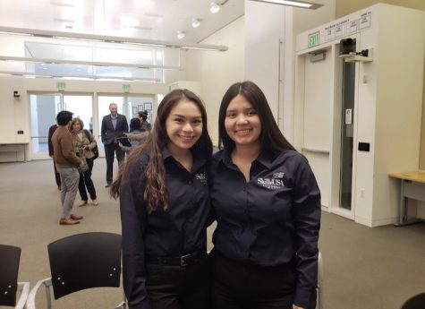 Febuary 12th,2019. Senior, Linda Mimila (on the right) and Junior, Meilyn Wong (on the left) appearing on the news. 