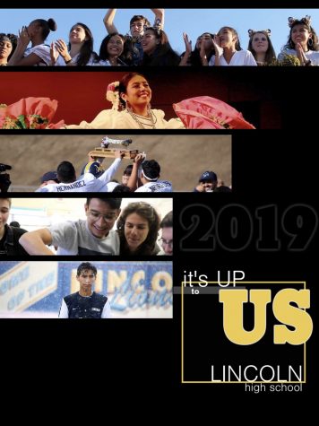 This 2018-2019 yearbook cover. Yearbook on sale now (Monarch Yearbook / for Lincoln Lion Tales).